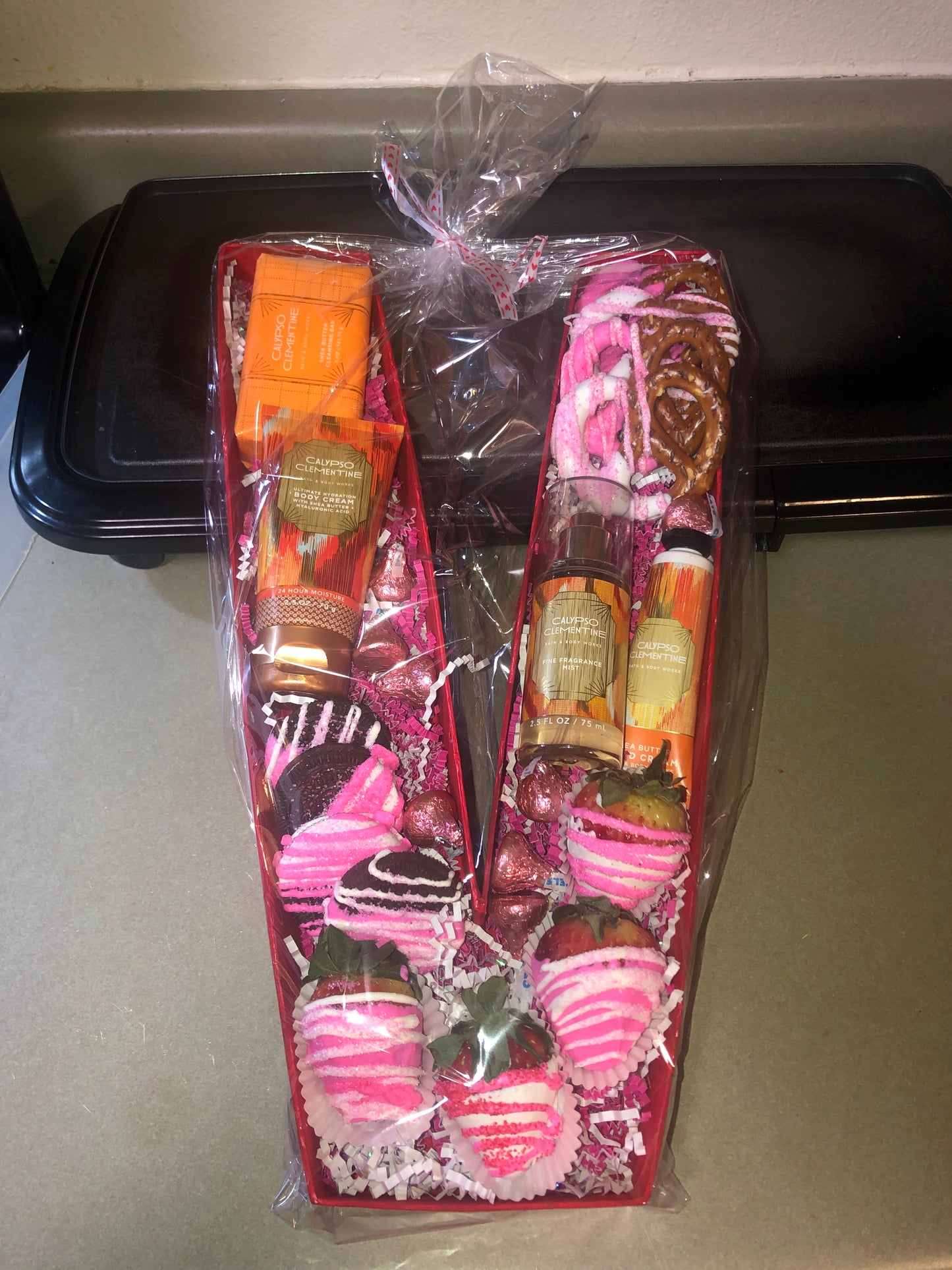 “V” Letter Gift Basket