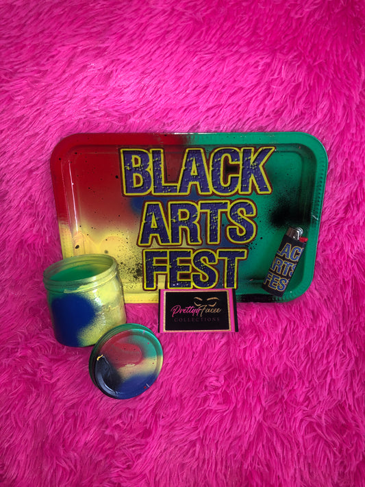 Black Arts Fest Tray, Jar & Lighter